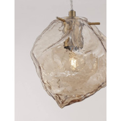 LUCES BALUN LE43405 gold pendant lamp, crystal-shaped shade