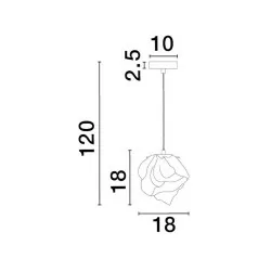 LUCES BALUN LE43405 złota lampa wisząca, klosz w kształcie kryształku