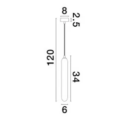 LUCES BALDE LE43406 szara lampa wisząca podłużna, moc:5W, trzonek: G9