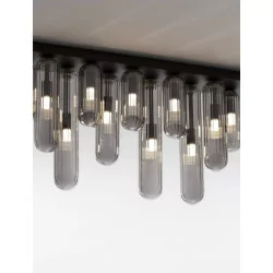 LUCES BALDE LE43407 szara lampa sufitowa, ściemniana, żarówka:G9