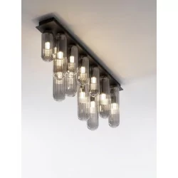 LUCES BALDE LE43407 szara lampa sufitowa, ściemniana, żarówka:G9