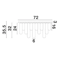 LUCES BALDE LE43407 szara lampa sufitowa, ściemniana, żarówka:G9