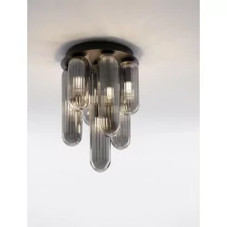 LUCES BALDE LE43408 gray ceiling lamp 5W, seven oblong shades