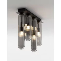 LUCES BALDE LE43409 gray ceiling lamps, six oblong shades