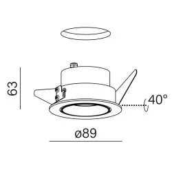 AQFORM PUTT midi hermetic MOVE LED recessed 38047 bathroom IP54