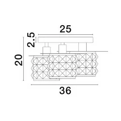 LUCES BAMOA LE43421/2 lampa sufitowa 5W w 2 kolorach: czarna, złota