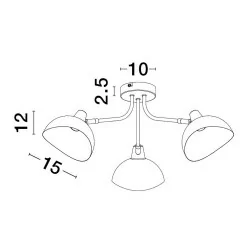 LUCES BANAC LE43423 black ceiling lamp 5W dimmable thread: E14