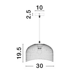 LUCES BAQUE LE43431/2 lampa wisząca czarna/biała 12W ściemniana