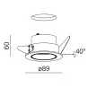 AQFORM PUTT midi MOVE LED recessed 38042 ceiling luminaire 8.9cm