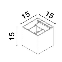 LUCES ACOMUL LE73520/1 kinkiet zewnętrzny kwadratowy, biały/czarny