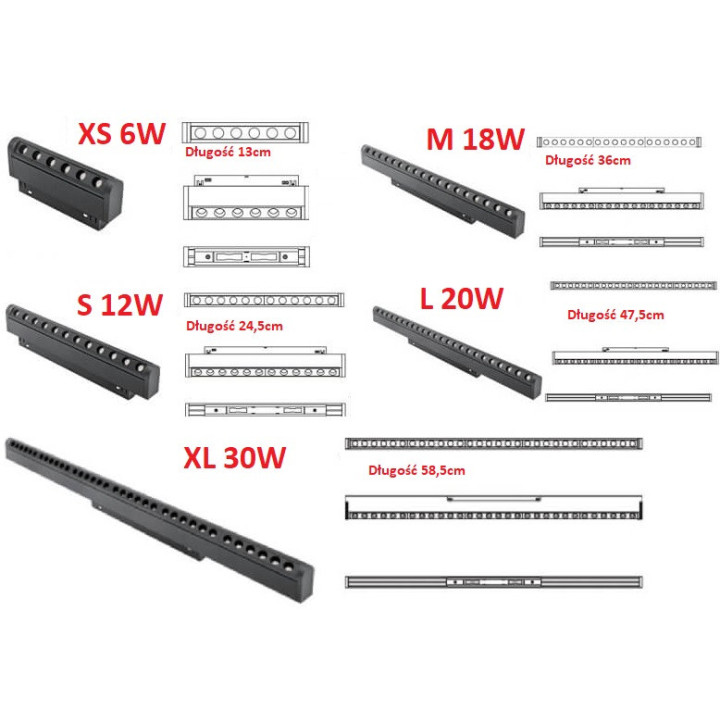 OXYLED MULTILINE DOTS WALL Washer magnetyczna LED 48V 5 rozmiar&oacute;w