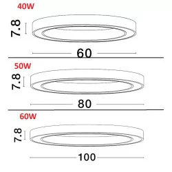 LUCES MILPA LE43277/8/9 lampa sufitowa LED 60-100cm