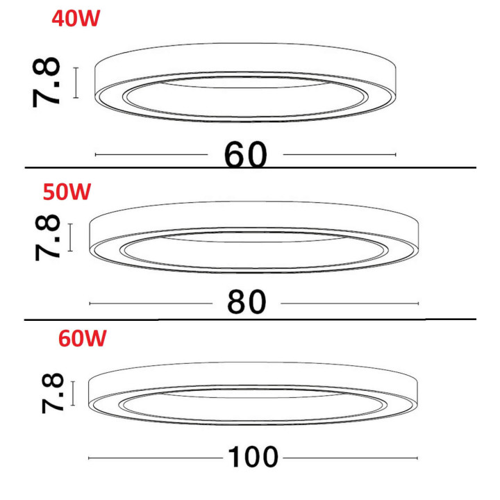 LUCES MILPA LE43277/8/9 okrągła lampa sufitowa LED koło 60-100cm