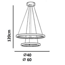 LUCES IRUN LE43300/3/6 lampa wisząca LED 40cm+60cm