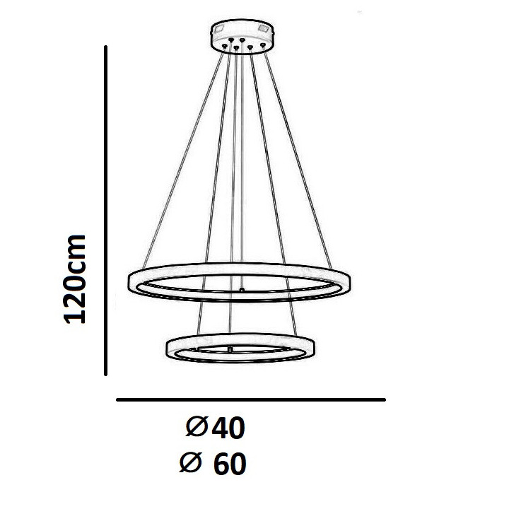 LUCES IRUN LE43300/3/6 lampa wisząca LED 2 koła 40cm+60cm