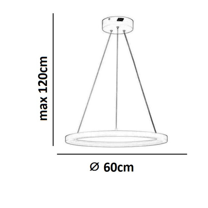 LUCES IRUN LE43299, LE43302/5 lampa wisząca 60cm złota