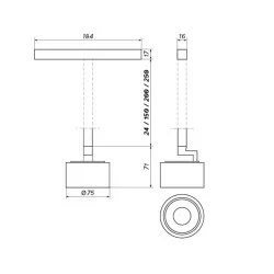 OXYLED MULTILINE S75 LV okrągły reflektor LED magnetyczny