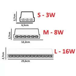 OXYLED ARCHI wpuszczana LED 3000K, 4000K 3W, 8W, 16W