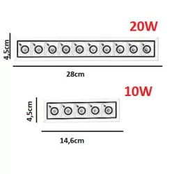 OXYLED GRETI recessed LED lamp black or white witth LED 10W, 20W