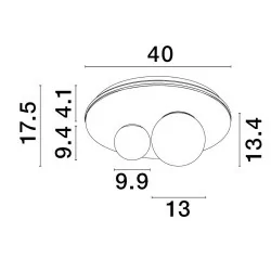 LUCES ABRAS LE43317 ceiling lamp 40W with two aluminum/acrylic balls