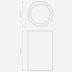 ASTRO Osca 140 Round adjustable 1252006 plaster