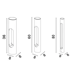 LUCES ACATLA LE73504/5/6 IP65 black post, 3 heights to choose from