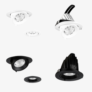 PULL OUT wychylny downlight LED 10W, 30W 3000K-4000K biały, czarny