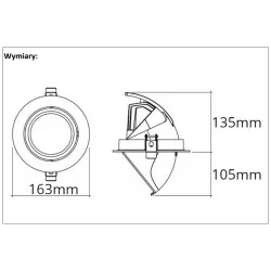 Pull out LED downlight 30W Samsung white, black