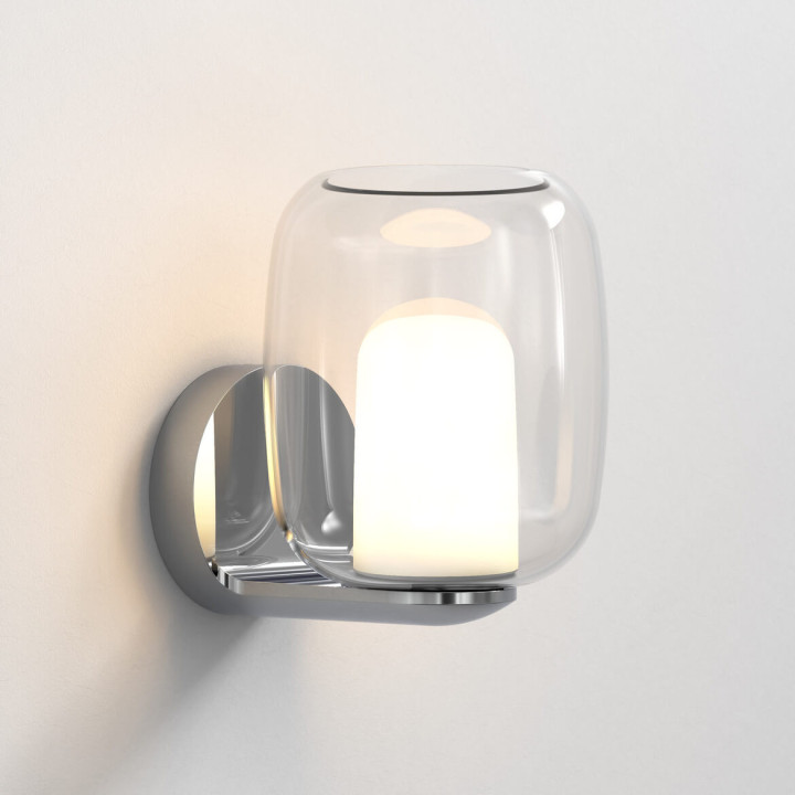 Astro Aquina Wall black/chrome wall lamp ideal for mirror lighting