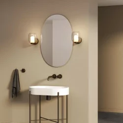 Astro Aquina Wall black/chrome wall lamp ideal for mirror lighting