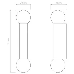 ASTRO Ortona Twin kinkiet 2 kolory do wyboru, montaż poziomy/pionowy