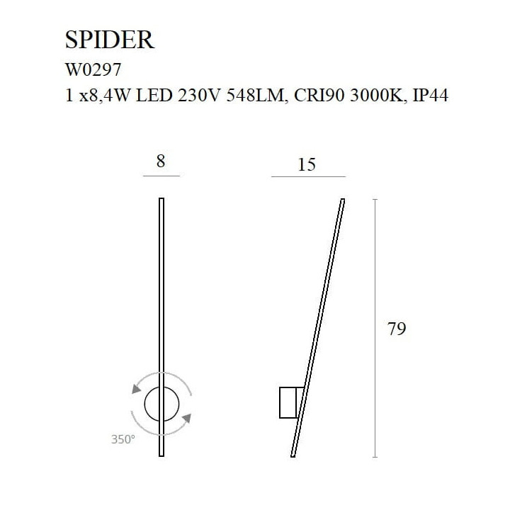 MAXlight Spider W0212/0267/0297 kinkiet LED 8,4W 79cm