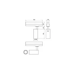 OXYLED PATTO track 3F LED 8W biały, czarny 3000K, 4000K