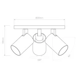 ASTRO ASCOLI Triple is a triple reflector with a base in the shape of a circle