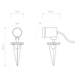 ASTRO BAYVILLE SPIKE SPOT 12V small spotlight with adjustable head