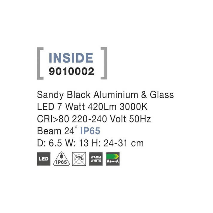 LUCES TORREJON LE71452 czarny reflektor, barwa światła : 3000K