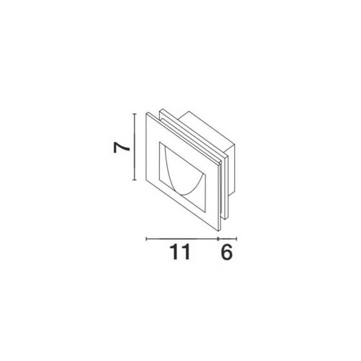 LUCES TARTAGAL LE71444/5 rectangular outdoor lamp, gray or white