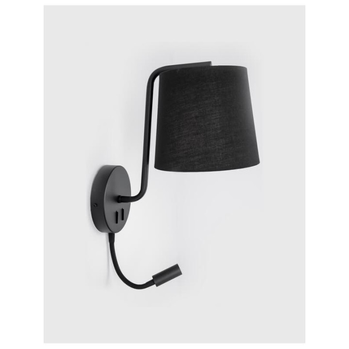 LUCES PUENTE wall lamp LED + E27 with a switch white black
