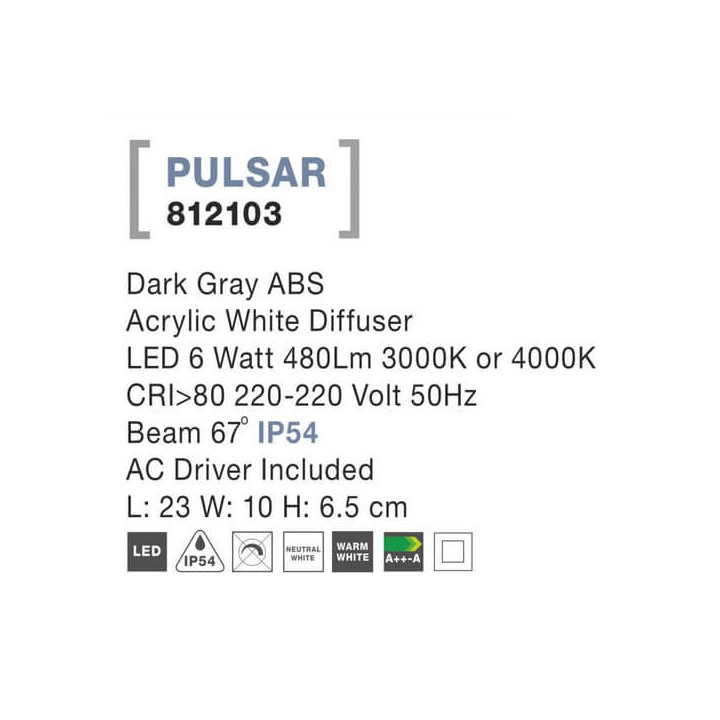 LUCES TERRASSA LE71435 zewnętrzna lampa w kształcie prostokąta