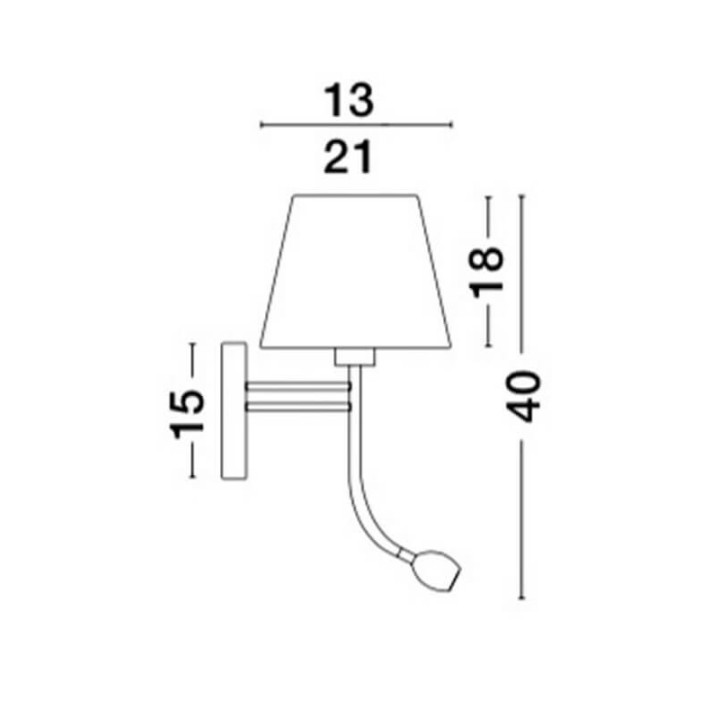 LUCES CACERES LE42280 LE42277 wall lamp LED + E27 black or silver