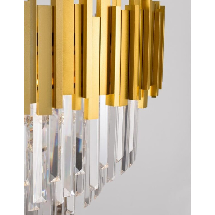 LUCES CAMPANA LE42288 lampa wisząca E14 w kolorze złotym kryształowa