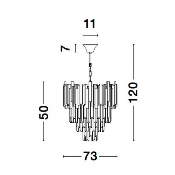 LUCES CAMPANA LE42288 lampa wisząca E14 w kolorze złotym kryształowa