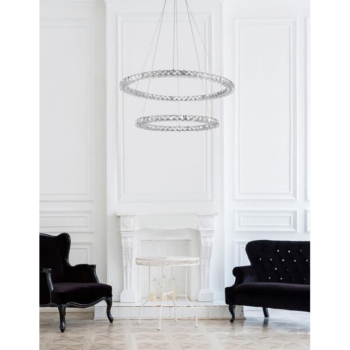 LUCES CERCEDA LE42314 wisząca LED ring 60W srebrna 3500K