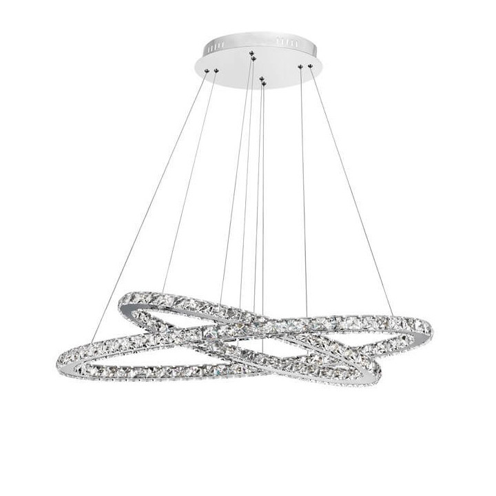 LUCES CEDEIRA LE42315 zwis okrągły ring 50W LED wisząca lampa srebrna