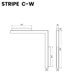 OXYLED STRIPE C-W MULTILINE lamp for a ceiling-wall magnetic track 48V