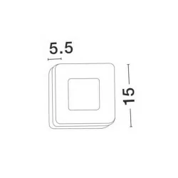 LUCES SABANETA LE71396/7 is a square wall lamp, white/black