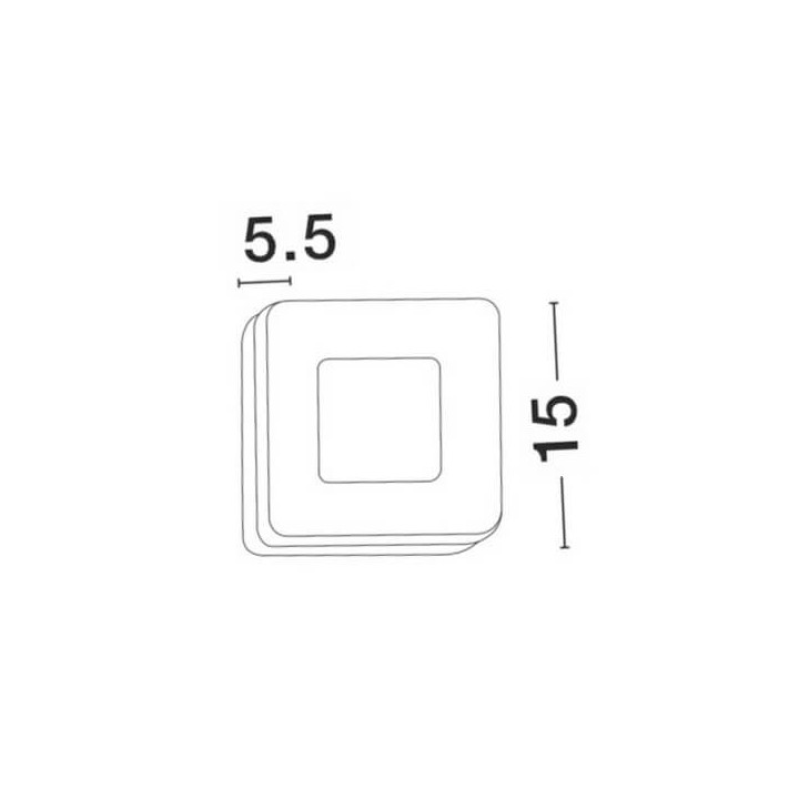 LUCES SABANETA LE71396/7 is a square wall lamp, white/black