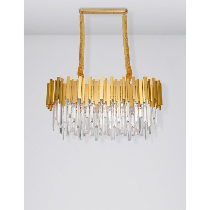 LUCES CAMPANA LE42289 lampa wisząca E14 złota z kryształami