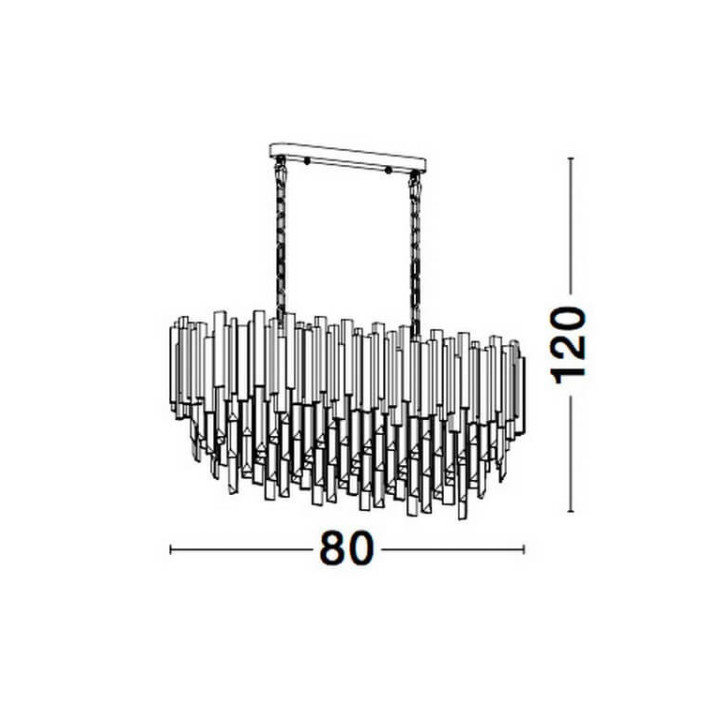 LUCES CAMPANA LE42289 lampa wisząca E14 złota z kryształami