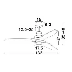 LUCES SAHAGUN LE42552 Wentylator sufitowy + LED